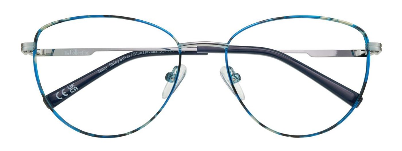 Oval, blue havana metal GD Collection frame