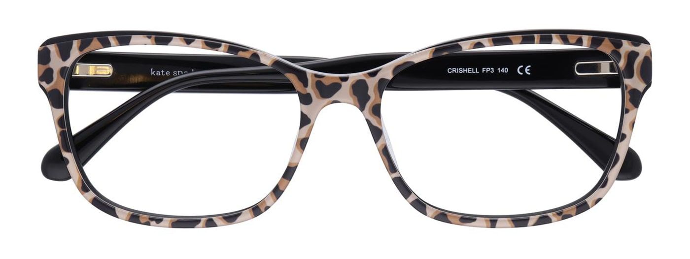 Black leopard print, rectangular Kate Spade frame