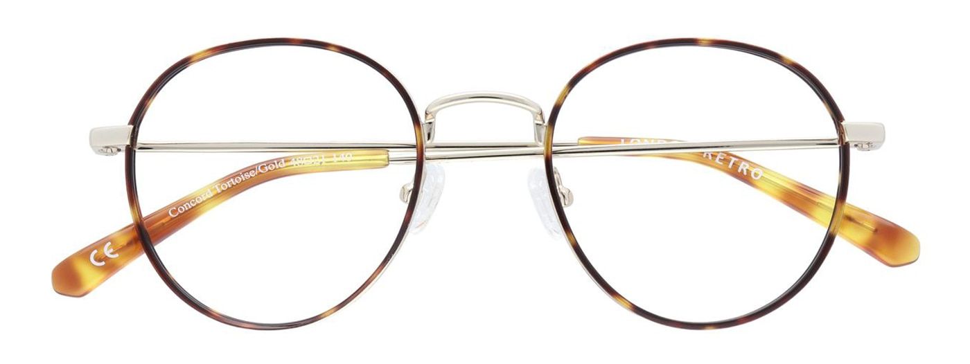 Round, gold tortoiseshell metal London Retro frame