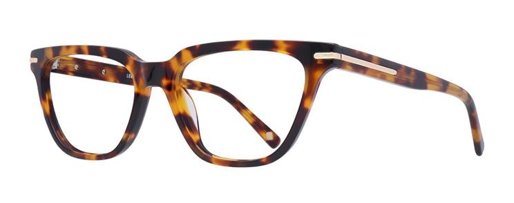 Cat-eye glasses made from thick tortoiseshell acetate