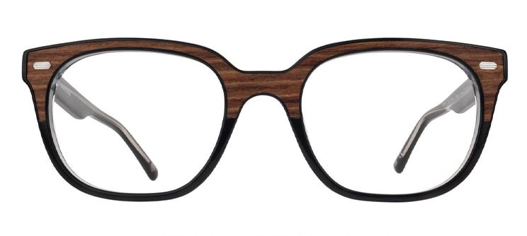 Wooden clubmaster style square London Retro frame