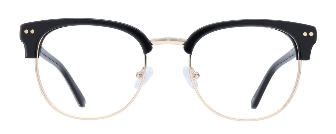 Black Clubmaster style London Retro frames with gold metal
