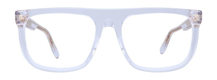 Oversized square transparent Marc Jacobs glasses made of acetate.