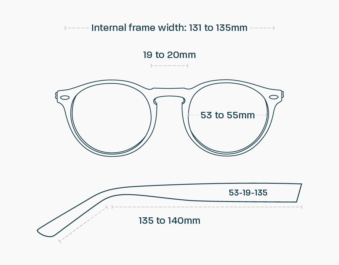 Glasses width measurement on sale