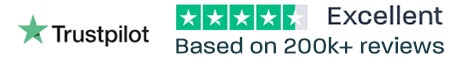 Rated excellent on Trustpilot based on 200k+ reviews