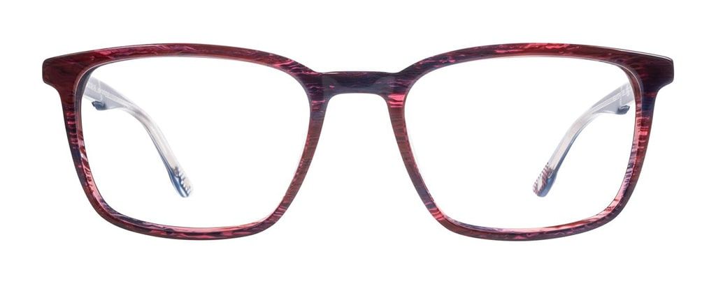 Red, square New Balance glasses