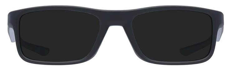 Rectangular black plastic sunglasses