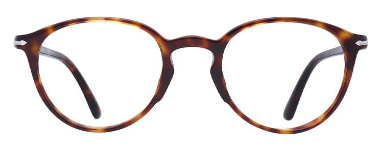 Round thin tortoiseshell Persol frame facing forwards