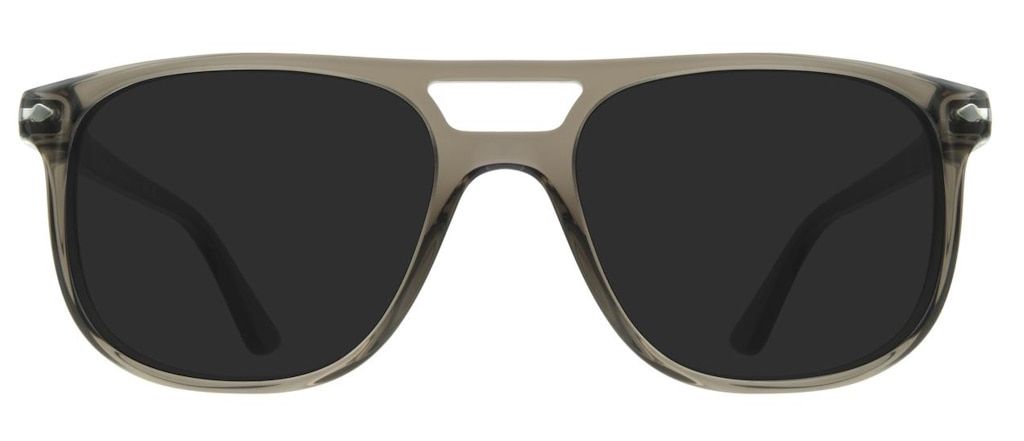 Grey transparent acetate frame with a double bridge