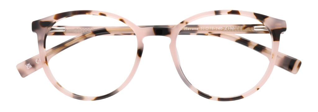 Pink tortoiseshell round Pink Ribbon frame