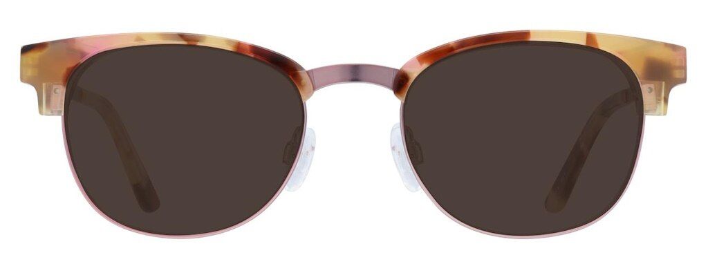 Clubmaster sunglasses with a tortoiseshell brow with blonde highlights
