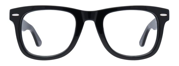 Chunky square glasses frames with rounded edges, made from black acetate