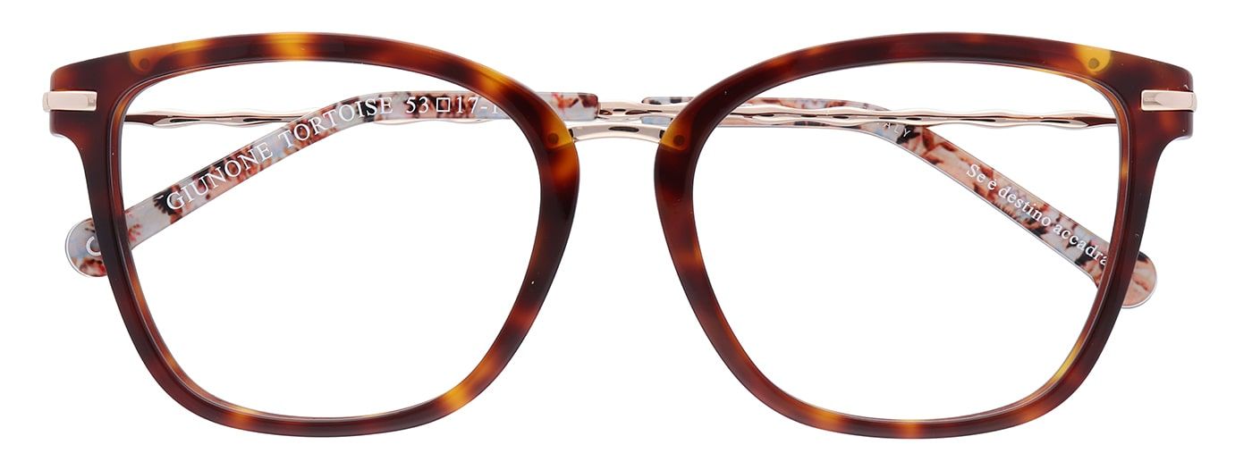 Butterfly-shaped tortoiseshell Scout Made in Italy frames with orange floral arm patterns