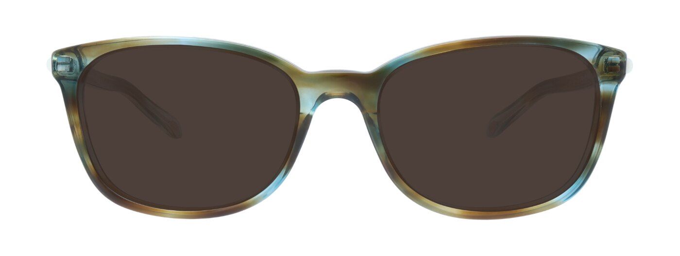 Small square Tiffany sunglasses in ocean turquoise acetate with a bold, glossy finish.