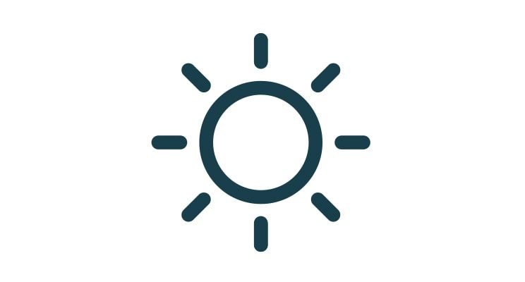 Sun icon.