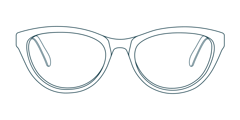 Glasses Direct ™ EA3223U Cat Eye Shiny Black Frame Glasses For Women